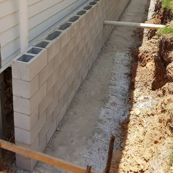 Block retaining hot sale wall footing